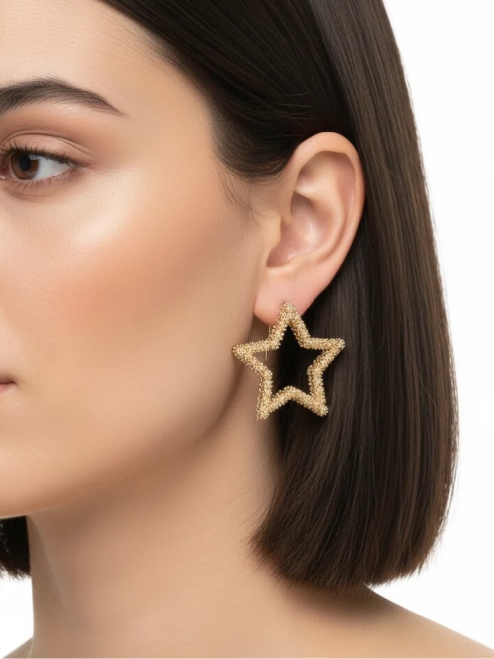 Star Gold Dipped Sterling Silver Post Earrings